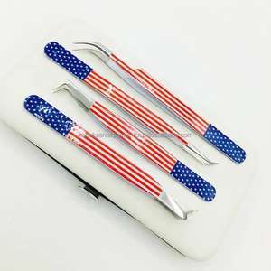 แหนบคีบขนตา1ชิ้นทำจากสเตนเลสสตีลพิมพ์ลายธงมีความแม่นยำสูงกันไฟฟ้าสถิตย์ออกแบบโลโก้ได้ตามต้องการ - Product Image 5