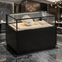 Présentoir de Comptoir Commercial Rotatif en Verre Trempé Transparent Moderne de Luxe Léger pour Bijoux