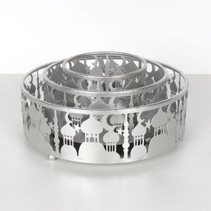 2026 New Luxury Large Silver <b>Mirror</b> <b>Tray</b> for Ramadan and Eid Decor Festive Islamic Accessories Made of Metal - Product Image 4