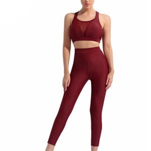 Ensemble de yoga pour femme 2024 de qualité supérieure, personnalisable, avec soutien-gorge de sport et leggings, vêtements de fitness sans couture et respirants - Product Image 2