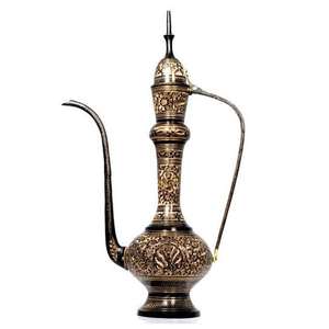 Aftaba en laiton de haute qualité avec gravure, finition polie et peinture noire pour boire du thé, ustensiles de cuisine en laiton vintage - Product Image 2