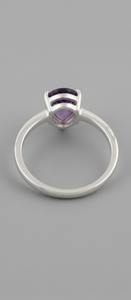 Bague en argent 925 avec améthyste taille poire, design minimaliste chrétien, faite à la main, authentique, pour fiançailles, mariage, anniversaire ou cadeau de fête - Product Image 3