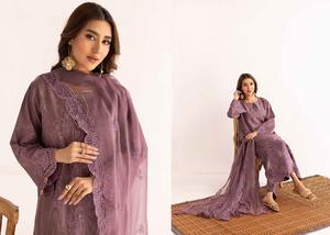 Marca paquistaní Shalwar Kameez diseño mujer último verano algodón/trajes de césped colección de diseñador impreso - Product Image 4