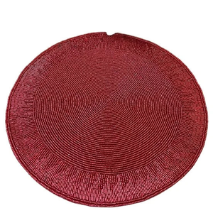 Napperon de perles de rocaille de luxe fait à la main de l'Inde tampon de verre carré avec motif ornemental pour la fabrication de bijoux par glowin fashion - Product Image 6