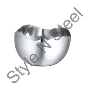 Prix de gros Bol de service pour la préparation des aliments Bol à noix en acier inoxydable avec bol à mélanger en verre incurvé poli Métal pour le stockage - Product Image 1