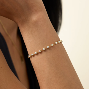 Wholesale Lab Grown Diamond Tennis <b>Bracelet</b> Georgian Style Cut Down Setting Dainty Gold <b>Bracelet</b> Vintage Jewelry Supplier OEM - Product Image 1