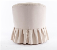 Fauteuil d'appoint rond élégant avec base à volants et rembourrage doux pour salon et chambre à coucher