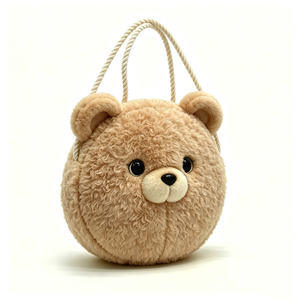 customized <b>Cute</b> brown <b>bear</b> plush purse with gold chain,Fluffy animal-shaped chain crossbody bag,Plush teddy <b>bear</b> chain handbag - Product Image 2