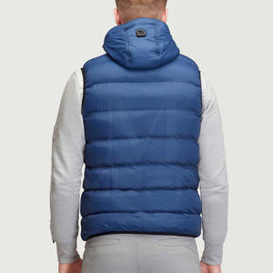 Meilleure vente directe d'usine manteau d'hiver de haute qualité respirant bouffant Gilet Logo personnalisé doux Polyester tissu fermeture éclair hommes - Product Image 4