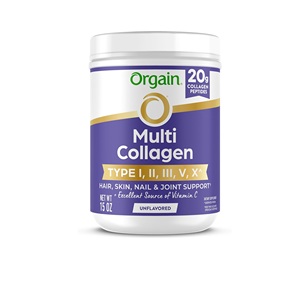 ออร์แกน ไฮโดรไลซ์ มัลติ คอลลาเจน พาวเดอร์ สำหรับผู้หญิงและผู้ชาย ชนิดที่ 1, 2, 3, 5, 10  ไม่มีรสชาติ (21 หน่วยบริโภค) 15 ออนซ์ - Product Image 1