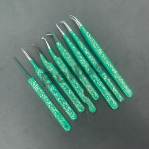 Pinzas para pestañas Glacier Grip Sparkle, revestimiento de Gel resistente a la oxidación de acero inoxidable con punta de precisión, herramienta de salón ecológica - Product Image 3