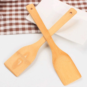 Espátulas de bambú de gran calidad para remover alimentos, utensilios de cocina naturales, juego de espátulas - Product Image 2