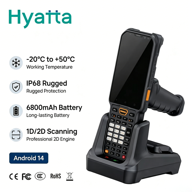 4.3-Inch Android 14 PDA IP68 Rugged Barcode Scanner With Pistolgrip Handheld Device Qualcomm CPU 4+64GB Stock Hot Swap Battery