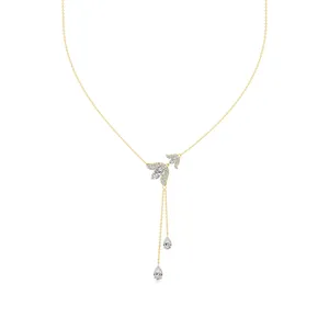 สร้อยคอเพชรทรงหยดน้ำลายดอกบัว - Product Image 4