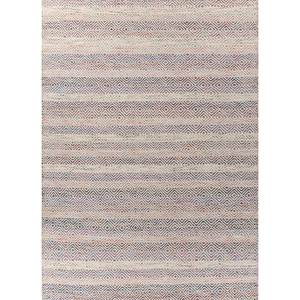 Alfombra Tejida a Mano Abrash de Lana y Viscosa, Diseño Geométrico Rectangular en Rojo y Naranja, para Dormitorio o Sala de Estar - Modelo - Product Image 1