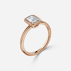 Anillo de compromiso de alta calidad, corte brillante radiante, oro rosa de 18 quilates, ajuste de bisel de diamante cultivado en laboratorio, anillos Vintage para mujer - Product Image 3