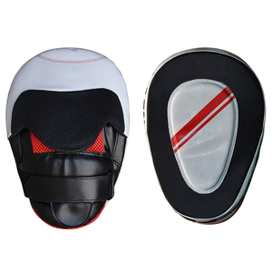 Guantes de Boxeo de Cuero con Cierre de Gancho y Bucle, Correa de Muñeca Ajustable, Unisex para Adultos, Negro, Rojo, Blanco, Guantes de Entrenamiento de Artes Marciales - Product Image 1