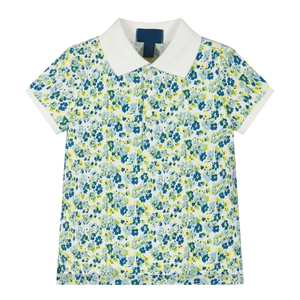 Camiseta polo floral de manga corta para niñas, cuello infantil, algodón suave, estampado de punto, camisa informal, colores personalizados, OEM, ODM, venta al por mayor, muestra gratuita - Product Image 1