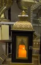 Luxury Black and <b>Gold</b> Metal <b>Lantern</b> with Intricate Cutwork Glass Warm Candle Glow Premium Festive Home Decor - Product Image 3