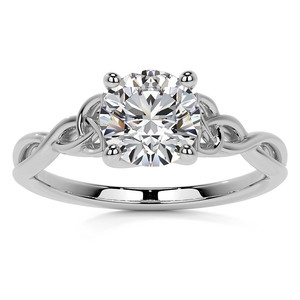 SHREYA DIAM <b>Celtic</b> Knot Moissanite Engagement <b>Ring</b> Brilliant Cut 925 Sterling <b>Silver</b> Rhodium Plated Prong Setting Freshwater - Product Image 3
