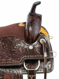 Meilleure vente selle d'endurance occidentale marron de qualité supérieure sculptée à la main en cuir durable équitation équestre Tack - Product Image 2