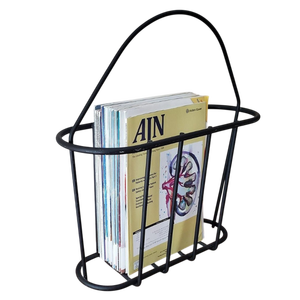 2 Layer Iron Metal Magazine Holders Office File Storage Rack Floor <b>Shelf</b> for Home Office School Use Magazine Holder - Product Image 3