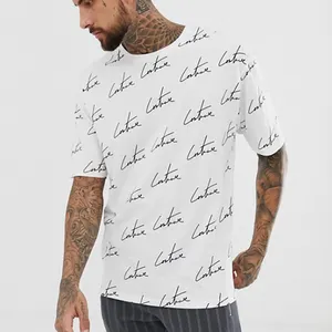 260 Grams Heavy Seamless Tube Woven Cotton T-shirt Tshirt Lovers Round Neck Loose Drop Shoulder Short Sleeves Casual Blank Men