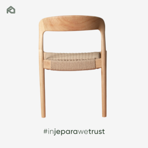 Modern Teak Wood Dining Chair Woven Seat Comfortable Ergonomic Upholstered Waterproof Solid Wood Legs Scandinavian Minimalist - Product Image 6