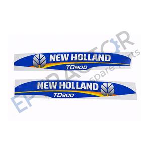 Kit de Adhesivos para Capó de Tractor de Vinilo Azul, Compatible con New Holland TD90D - Product Image 3
