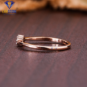 Lab-Stone Party Wear Anillo de diamantes 0,07 TDW Diamante de corte redondo 18kt Oro Rosa Color DE LA EF-VS - Product Image 3