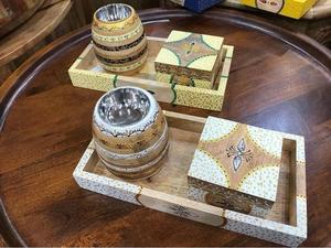 Indio hecho a mano mejor madera y resina Bakhoor quemador conjunto caja con bandeja Medkhan incienso titular - Product Image 3