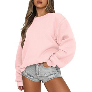 Sweat-shirts en molleton pour femmes, style tendance, avec logo personnalisé, streetwear, couleur contrastée, coupe ample, broderie, col rond, sweats à capuche - Product Image 4
