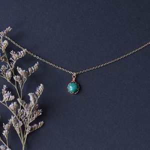 Malachite Naturelle pour Femme Collier avec Pendentif en Argent 925 Dainty Collier de Mariage à Empiler Cadeau pour Femme - Product Image 5