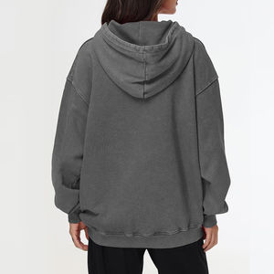 Sweat-shirts à capuche en coton de style vintage, couleur unie, haute performance, effet délavé, nouvelle collection hiver. - Product Image 2