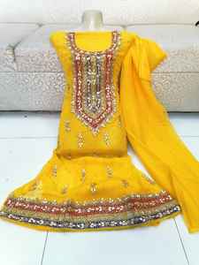 Fait à la main belle robe de mariée pakistanaise dernières femmes pakistanaises Mehndi robe meilleurs prix de gros - Product Image 3