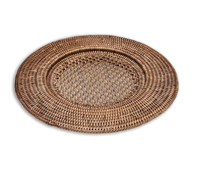 Assiette de présentation en rotin naturel pour repas formel et usage quotidien Ensemble d'assiettes décoratives pour article décoratif de table
