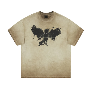 เสื้อยืดฮิปฮอปผ้าฝ้าย100% สีดำสำหรับผู้ชายเสื้อยืดระบายได้ดีลายแบบกำหนดเอง - Product Image 6