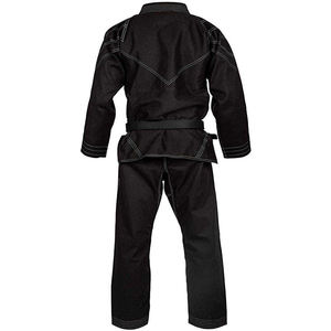 Unisex Cotton Blend Karate Jiu Jitsu Training Suits <b>Black</b> <b>Long</b> <b>Sleeve</b> Pants with Waist Reinforced Knee for Martial Arts Wear - Product Image 5