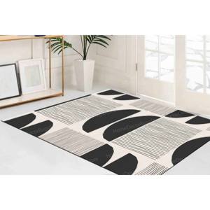 Tapis imprimé à rayures zébrées : extérieur, marche, style mid-century, moderne, tapis doux non tissé - Product Image 4