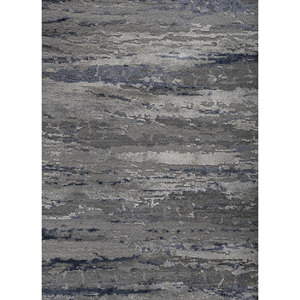 Alfombra Kavi Gris y Negra Anudada a Mano de Lana y Seda de Bambú, Diseño Teoría del Caos, Rectangular Abstracto para el Hogar y Pasillo, Modelo Esk-433(Fr) - Product Image 3