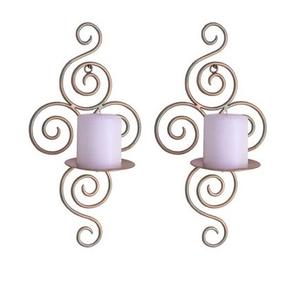 Bougeoir mural en métal de fer de conception standard fini or pour la maison décorations de salon et de chambre à coucher scones muraux - Product Image 1