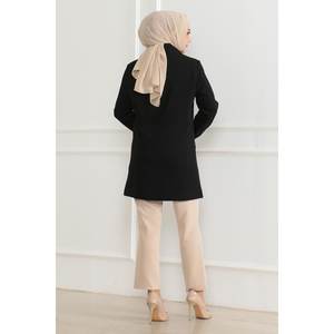 Chaqueta Blazer Negra Clásica para Mujer, 100% Poliéster, Cuello de Doble Capa, Modelo 34350 - Product Image 5