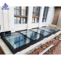 Fenêtre de toit électrique moderne pour sous-sol et atrium, double vitrage durable, insonorisée, en aluminium, pour maisons et villas