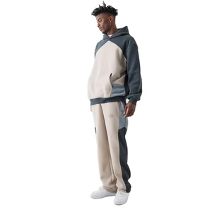 Conjunto de pantalones de chándal con capucha de gran tamaño personalizado para hombre con mangas raglán, ropa de calle con hombros caídos, chándal para invierno - Product Image 1