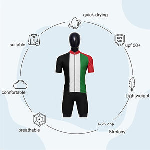 Vêtements de vélo pour l'été, maillot de cyclisme pour hommes, maillot de cyclisme rembourré léger personnalisé pour hommes - Product Image 4