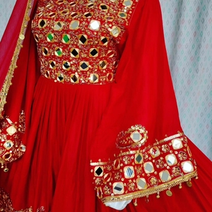 Vestido de terciopelo afgano tradicional bordado para mujer Salwar Kameez hecho a mano para fiesta de boda tamaño personalizado algodón venta para - Product Image 4