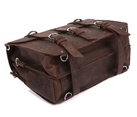 Porte-documents vintage en cuir véritable Crazy Horse unisexe, grande capacité, étui pour ordinateur portable, sac à bandoulière imperméable, pour le bureau