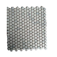 Meilleures Offres ASPINO Carrara : Mosaïque en Porcelaine Nuageuse Forme Penny, 6mm d'Épaisseur, Finition Brillante, Noire, Antidérapante, Isolation Thermique