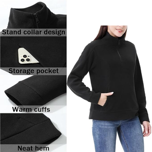 Femmes col roulé surdimensionné sweats automne mode sweats à capuche demi fermeture éclair pull à manches longues chemises vêtements tenue - Product Image 5