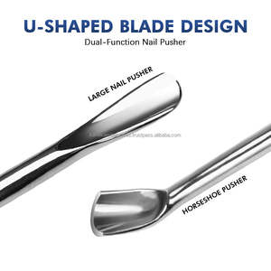 Empujador de Cutículas de Acero Inoxidable con Doble Cabeza y Logotipo Personalizado, Removedor de Piel Muerta Profesional, Herramienta de Manicura para Limpieza de Uñas - Product Image 2
